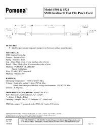 Thumbnail of document Data Sheet - 5301 SMD Grabber Test Clip Patch Cord